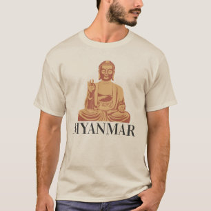 T-shirt Myanmar, Bouddha zen spirituel paisible 5