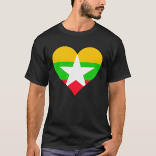 T-shirt Myanmar Drapeau Coeur Myanmar Aimer Myanmar