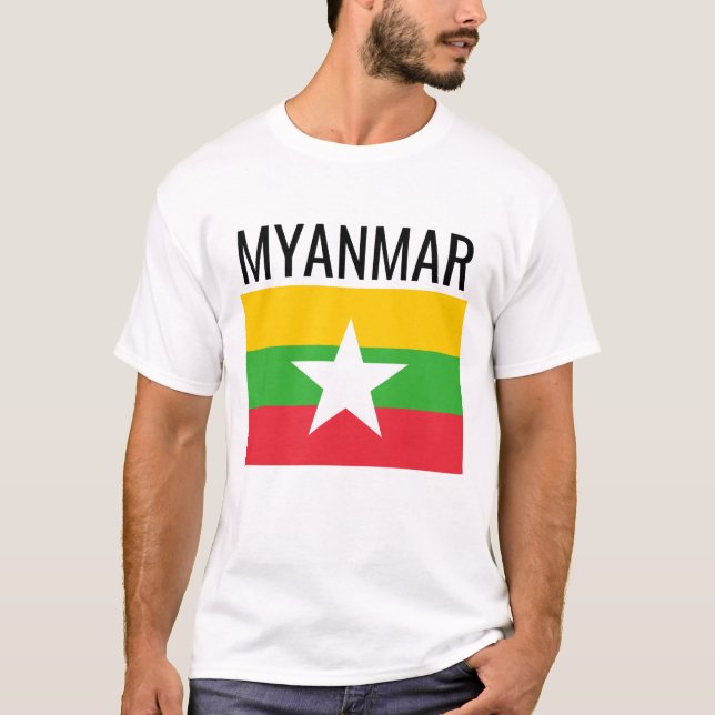 T-shirt Myanmar // Drapeau national du pays (Devant)