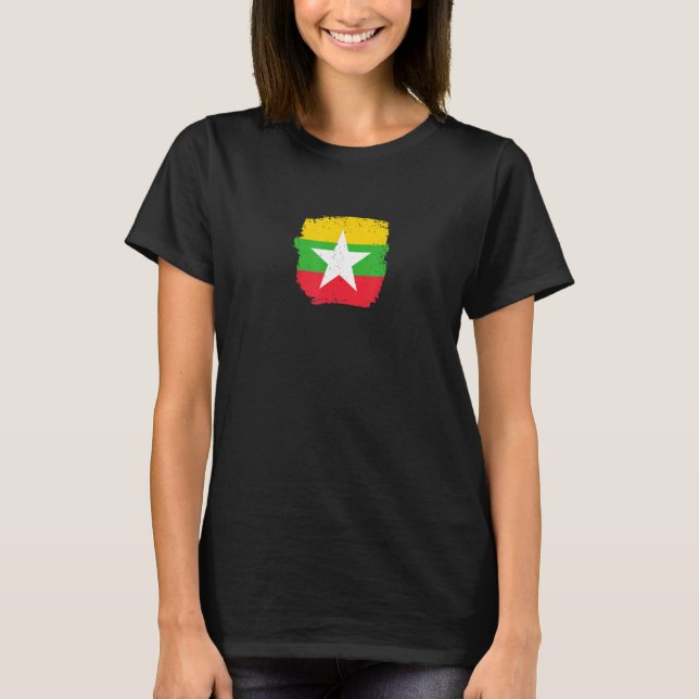 T-shirt Myanmar Fière du drapeau birman (Devant)