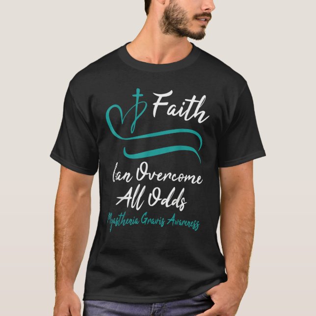 T-shirt Myasthenia Gravis Awareness Teal Ribbon Christian  (Devant)