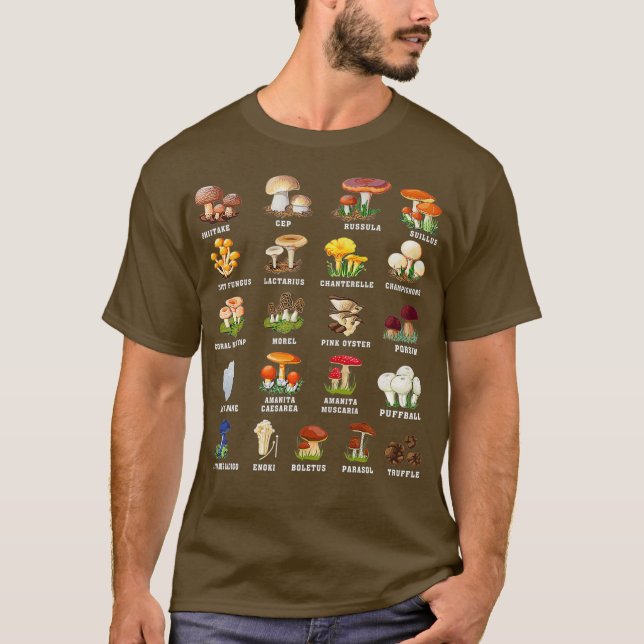 T-shirt Mycologie des champignons Champignons de coeur For (Devant)