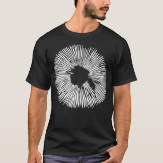 T-shirt Mycologie Sur Stencil Mushroom Spore Print Black