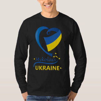 T-shirt Mykolaiv Ukraine National Drapeau Coeur Emblème Cr