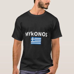 T-shirt Mykonos City Grèce Drapeau grec Imprimer