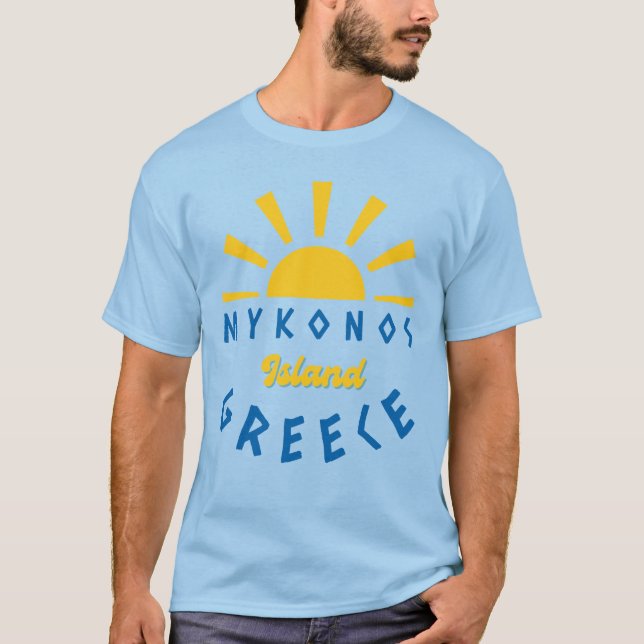 T-shirt Mykonos Island, Grèce - Sunshine Men's Blue (Devant)
