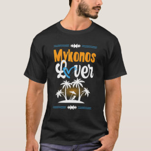 T-shirt Mykonos Love Vacances Coeur Grèce Citation d'été