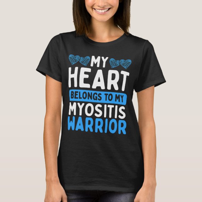 T-shirt Myositis Sensibilisation Bleu Myositis Myositis Gu (Devant)