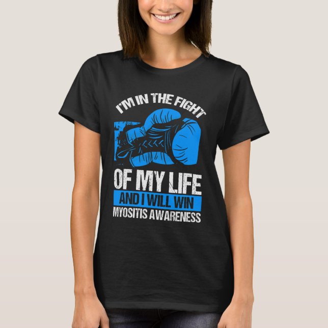 T-shirt Myositis Sensibilisation Je gagnerai le Ruban Bleu (Devant)