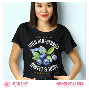 T-shirt Myrtilles sauvages de style vintage
