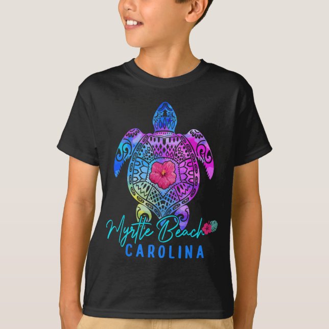 T-shirt Myrtle Beach Carolina Tie Dye Vacances Tortue de m (Devant)