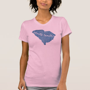 T-shirt Myrtle Beach Caroline du Sud Grain de bois