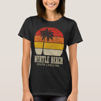 T-shirt Myrtle Beach Caroline du Sud Vintage Sunset Surfer