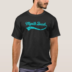 T-shirt Myrtle Beach Ocean Summer Vacances Retro Baseball