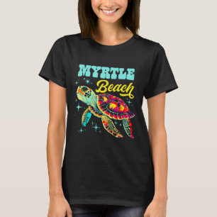 T-shirt Myrtle Beach Sc Artistique Tortue de mer Rétro