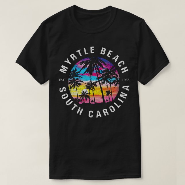 T-shirt Myrtle Beach SC Palm Tree (Design devant)