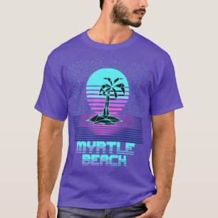 T-shirt Myrtle Beach Sc Retro Vintage 80S Sunset Palm Tree