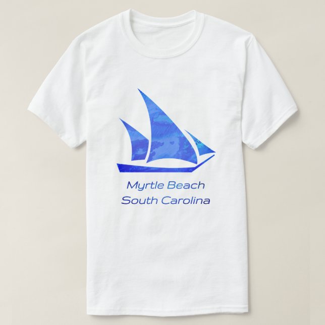 T-shirt Myrtle Beach SC Sleek Bleu Clair (Design devant)