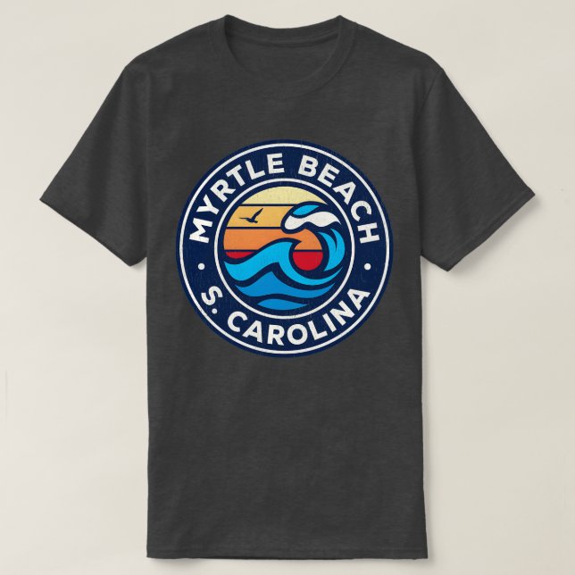 T-shirt Myrtle Beach South olina Sc Nautical Waves (Design devant)