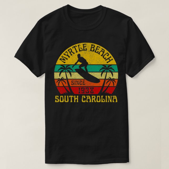 T-shirt Myrtle Beach South olina Surf Summer Vacation V (Design devant)