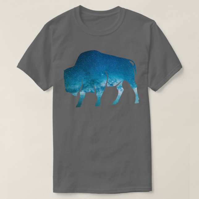 T-shirt Myssel Galaxy Buffalo Night Sky Bison Native TSh (Design devant)