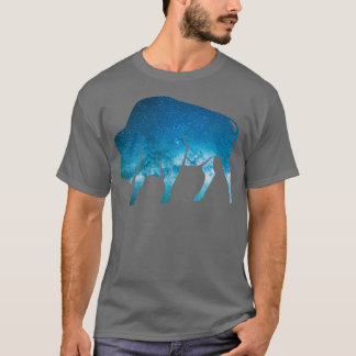 T-shirt Myssel Galaxy Buffalo Night Sky Bison Native TSh