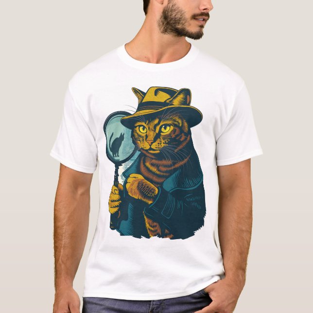 T-shirt Mystère du chat détective (Devant)