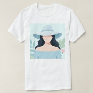 T-shirt Mystérieuse femme au chapeau à large bord