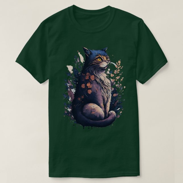 T-shirt mystérieux chat créature (Design devant)