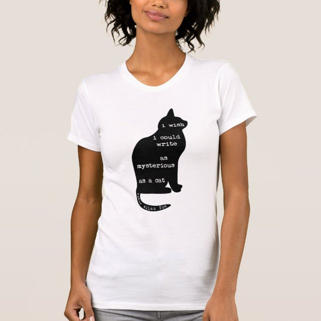 T-shirt Mystérieux comme un chat Edgar Allan Poe Citation (Devant)