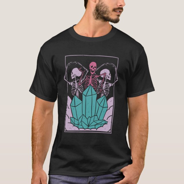 T-shirt Mystic Dancing Skeleton Witchestin Celestial Cryst (Devant)