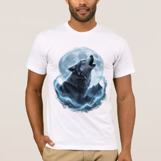 T-shirt Mystic Howling Wolf Under the Full Moon – Spirit 