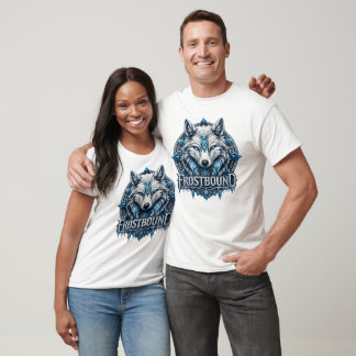 T-shirt Mystic Loup de Glace Lié par le Gel Art Fantastiqu
