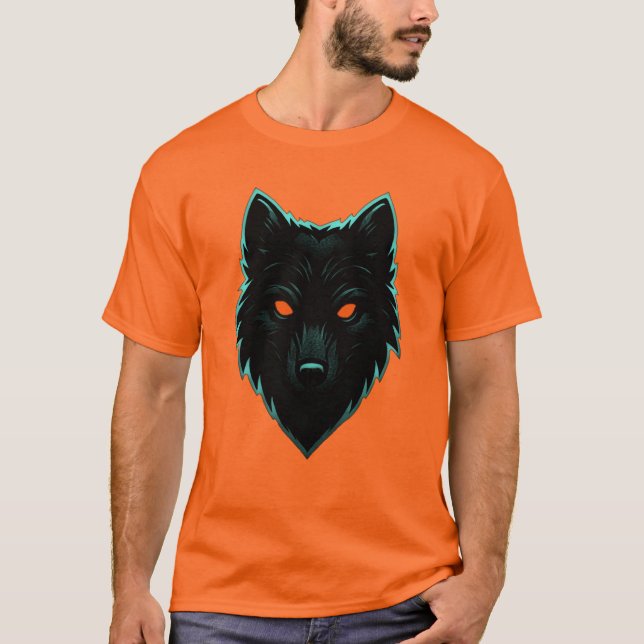 T-shirt Mystic Neon Wolf Design (Devant)