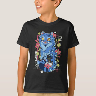 T-shirt Mystical Blue Tiger Japanese Folk Art Style