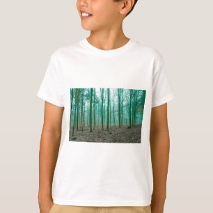 T-shirt Mystical Forest in the fog in Green