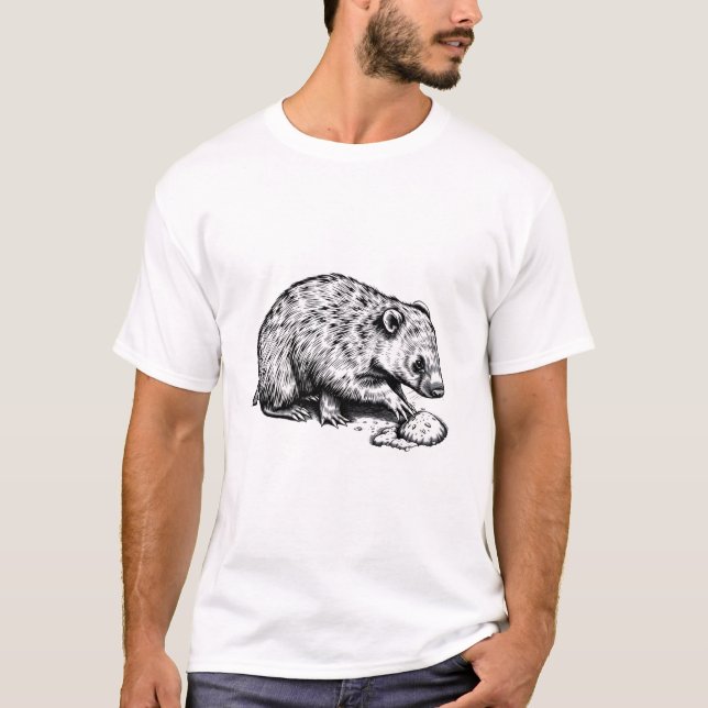 T-shirt Mystical Wombat Men's Tee (Devant)