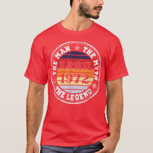 T-shirt Mythe de l'homme homme légende Avril 1972 50e anni