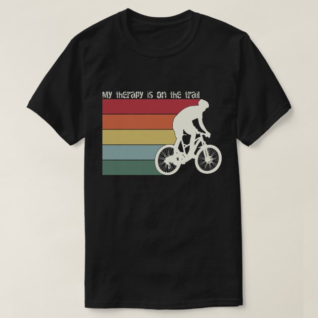 T-shirt MYTHERAPY IS ON THE TRAILS-Mountain Bike Graphic (Design devant)