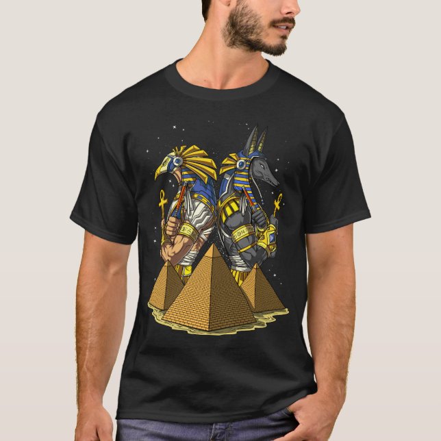 T-shirt Mythologie antique de pyramides de dieux égyptiens (Devant)