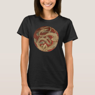 T-shirt Mythologie Vintage, Dragon Asiatique Doré Antique