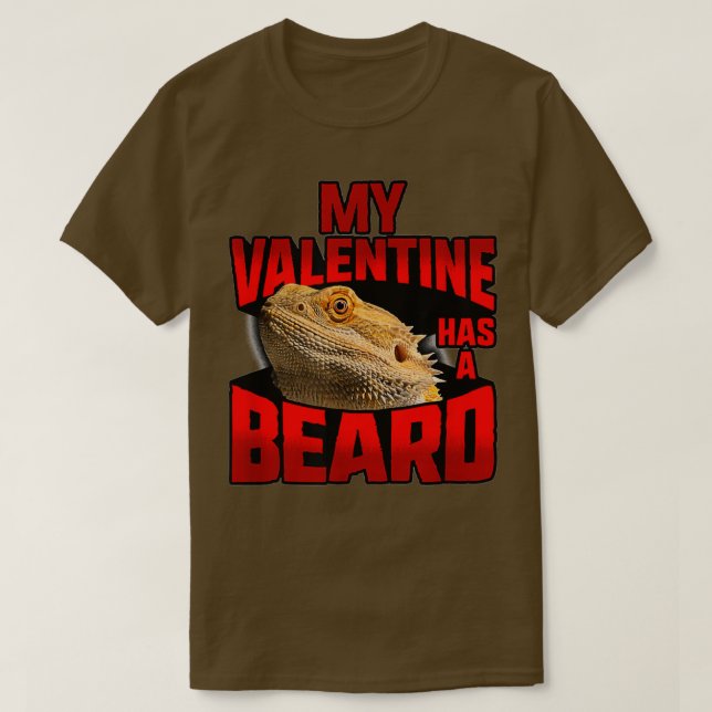 T-shirt MyValentineHasABeardBeardedDragonValentinesDayShir (Design devant)