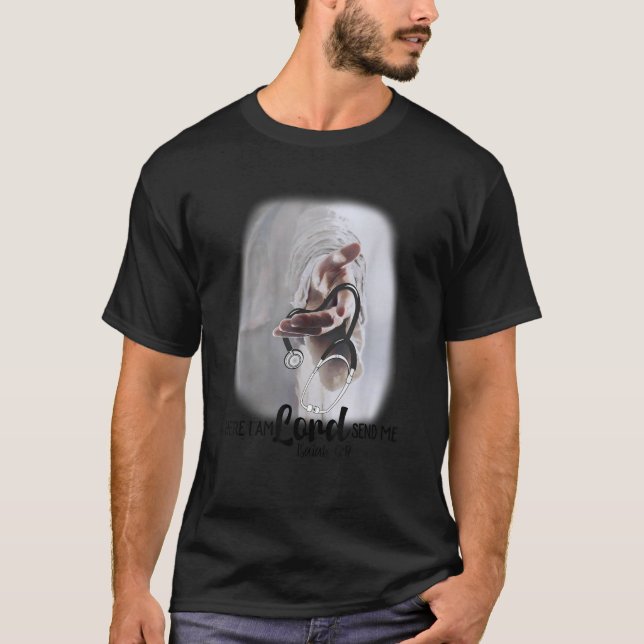 T-shirt n3kZ Je Suis Ici Seigneur Envoyez-Moi Isaïe 6 8 Do (Devant)