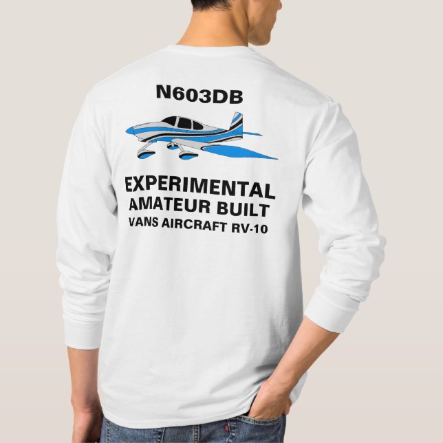 T-shirt N603DB Blue avec texte (Dos)