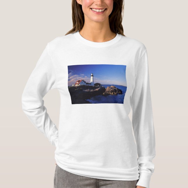 T-shirt NA, USA, Maine. Phare de Portland Head. (Devant)