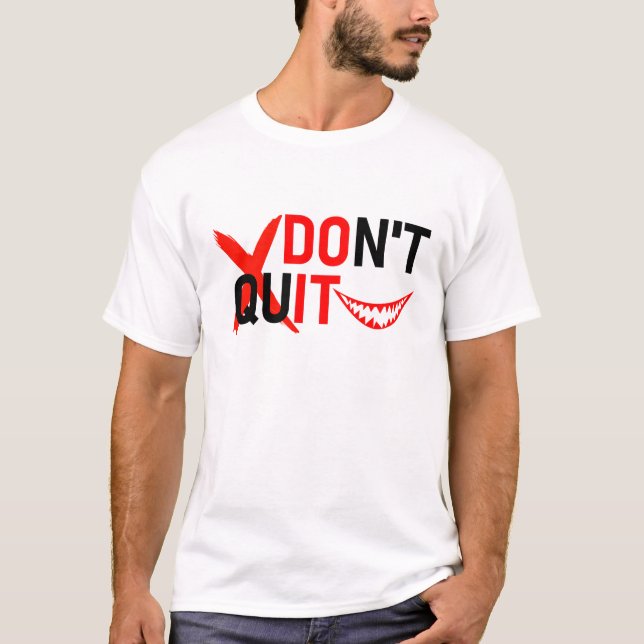 T-shirt N'ABANDONNEZ PAS – Création de motivation rouge gr (Devant)