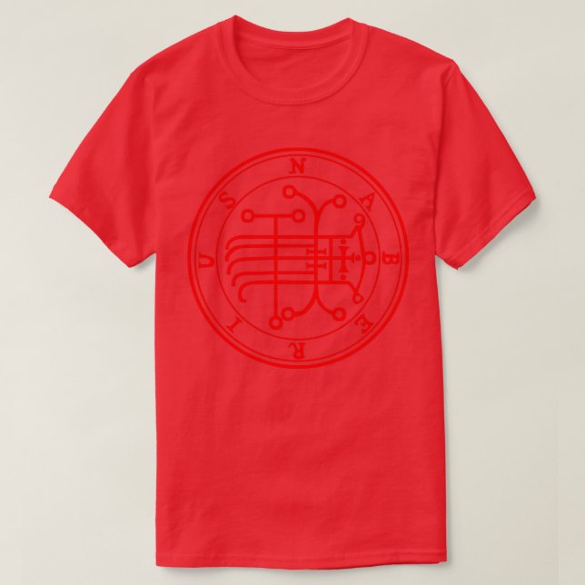 T-shirt Naberius Ars Goetia Sigil Red (Design devant)