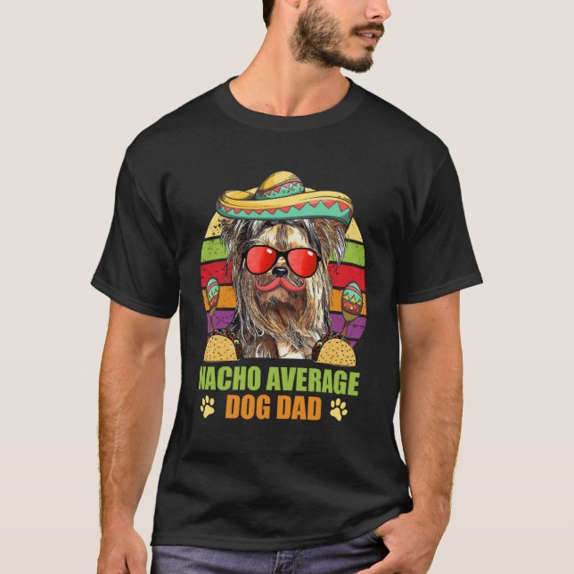 T-shirt Nacho Moyenne Yorkshire Terrier Chien Papa Cinco d (Devant)