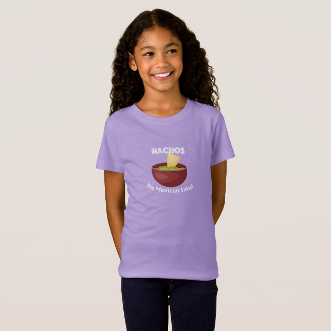 T-Shirt Nachos, La Salade Mexicaine - Girls Jersey T-S (Devant entier)