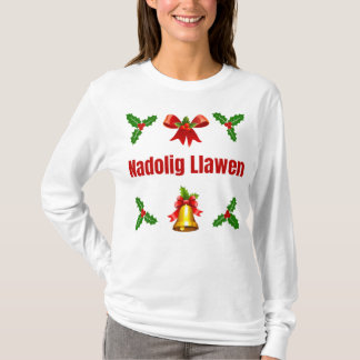 T-shirt Nadolig Llawen - manches longues pour femmes